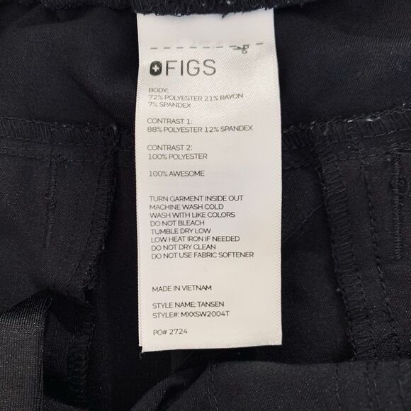 Figs Scrub Pants  Tansen Jogger Men XL Tall Black Pull On Pockets Stretch Medic - Picture 9 of 9